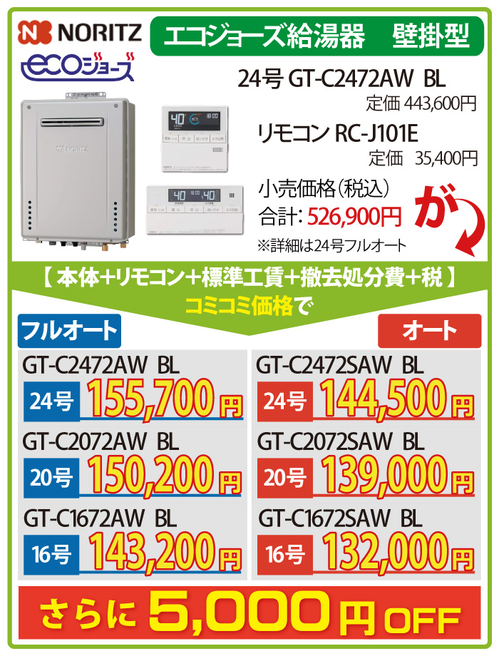 NORITZ ecoジョーズ GT-C2472AW BL